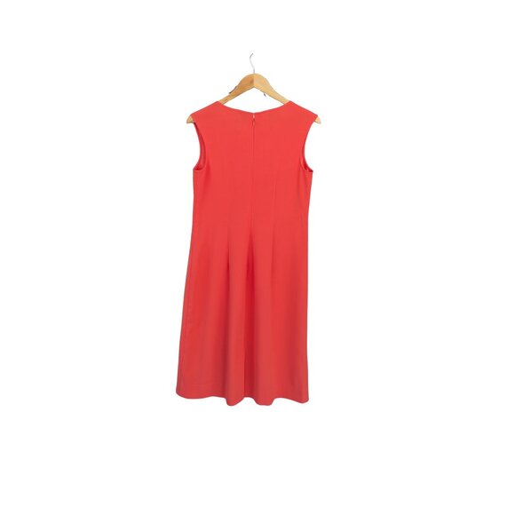 Ann Taylor Coral Sleeveless Shift Dress Size 8 Overlap Front Work Office - Picture 3 of 4